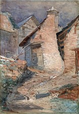 Walter J. Morgan - Watercolour Painting - Farm Buildings - 19th Century