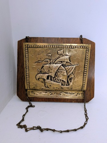 Vintage brass wood - &, letter