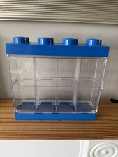 Official Lego Blue Brick Top / Clear Minifigure Figure Display Case Storage Box