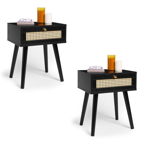 Black side tables set 2 - tables,,