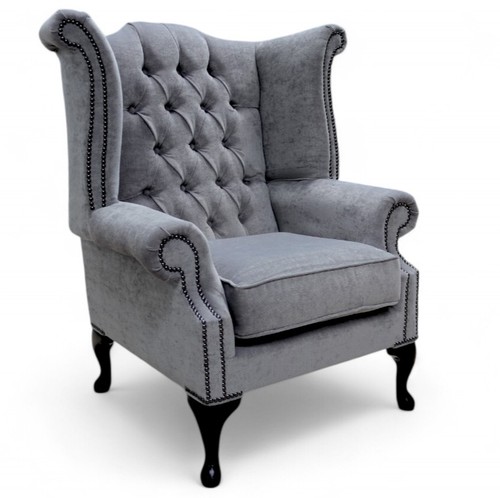 Chesterfield grey chair velvet - chair,