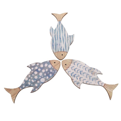 Beach themed wooden fish wall - themed,