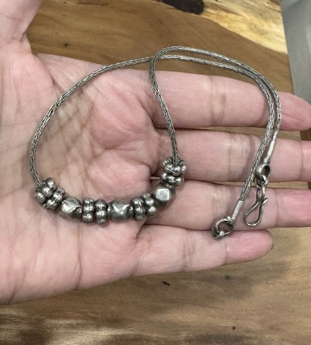 Vintage silver beaded - silver,
