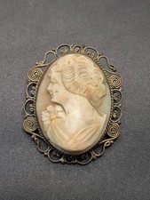 Antique Shell Cameo Brooch