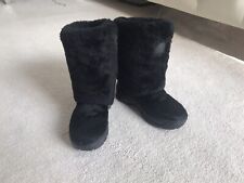 Moregor ( UGG alike) black warm real fur sheepskin beaver girls boots Size 31
