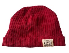 LEVI’S Beanie Hat Red Ribbed
