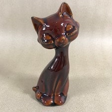 Vintage Brown Cat Figurine Denmead Pottery