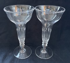 BEAUTIFUL Pair of VICTORIAN PAN TOPPED CRYSTAL CHAMPAGNE SAUCERS/COUPES c1890