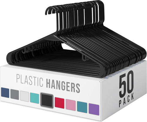 Plastic hangers pack black - 50,