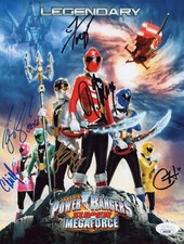 CAMERON JEBO +4 CAST Signed POWER RANGERS 8x10 Photo MEGAFORCE Autograph JSA COA
