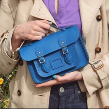 Cambridge Satchel The Mini Batchel Leather Bag Blue BNWOT