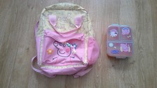 Girls Pink Peppa Pig Backpack and Lunchbox