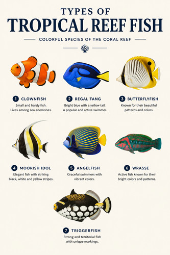 Types tropical reef - reef, fish
