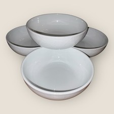 Jamie Oliver Royal Worcester Little Tinker 4 Bowls 6.5” White On White Embossed