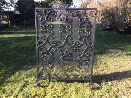 Antique fire guard wrought - antique,