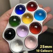10Pcs Mixed 25mm Crystal Sphere Beads Glass Solid Balls Traditional Marbles Game