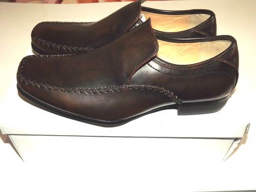 Shoes men brown burnish - men's, slip