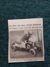B4b Ephemera 1924 picture Mr pickett motor racing smallest cycle car 