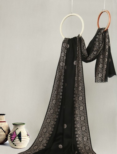 Black pashmina shawl - pashmina, scarf