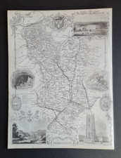 Antique 1848 map - Derbyshire