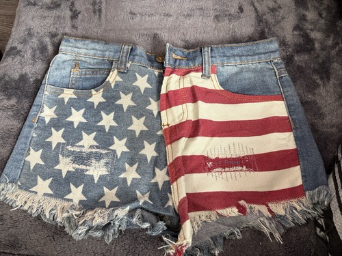 Patriot denim shorts - denim, american