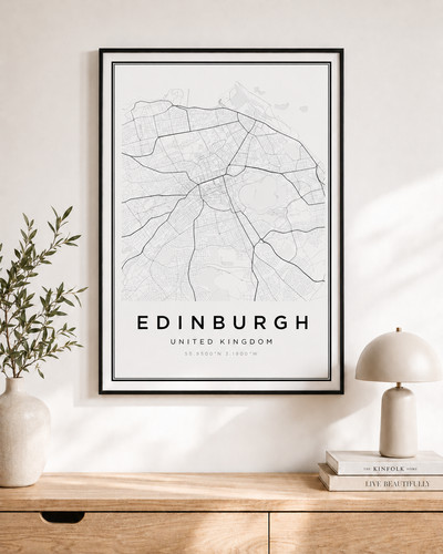 Edinburgh city map - map, poster