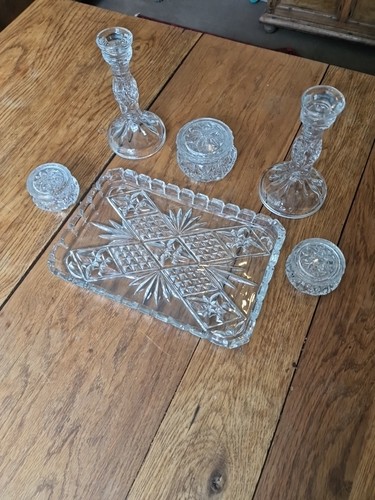 Vintage moulded glass dressing - moulded,
