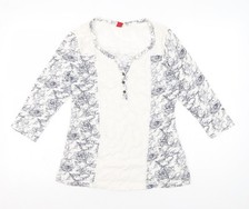 Matalan Women's White Lace Floral Blouse Size 8