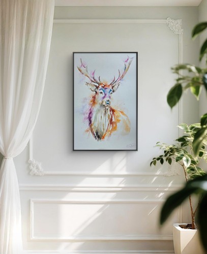 Original stag watercolour - original,