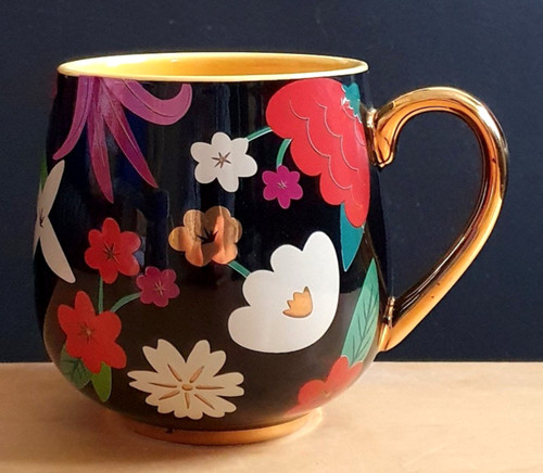 Large floral breakfast mug - breakfast,