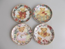 Franklin Mint Porcelain Teddy Bear Collector Plates. By Sarah Bengry 4 In Set