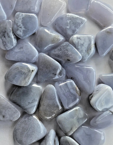 Blue lace agate polished - blue,