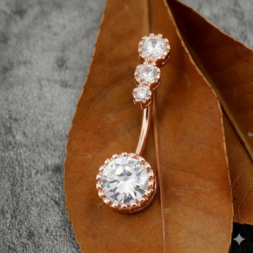 Belly bars crystal clear - clear, cz