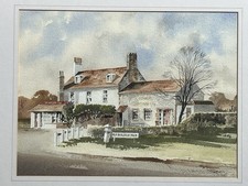 John Chisnall b1943 - Signed watercolour - The Harrow Inn - Warlingham
