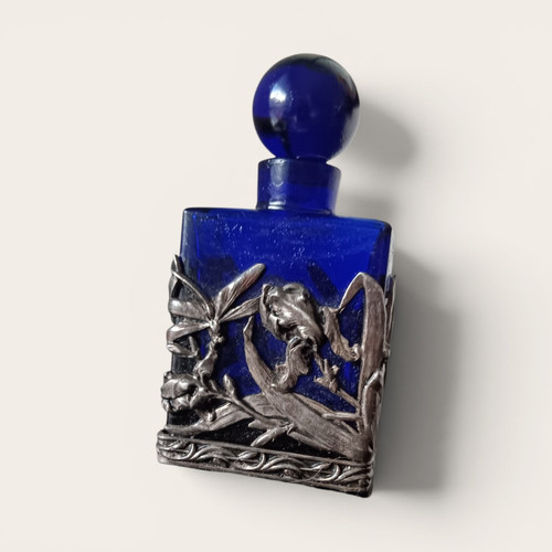 Blue glass decorative perfume - glass,
