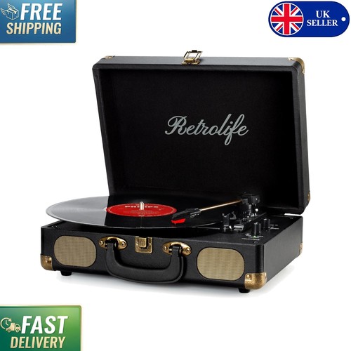 Portable dark black turntable - portable,