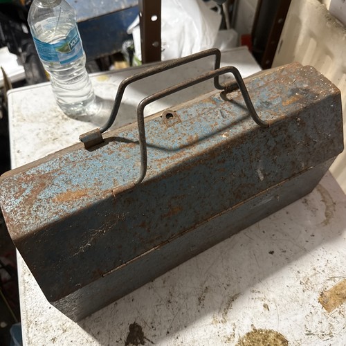 Metal vintage tool box - vintage,