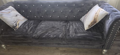 Gray velvet tufted - gray,