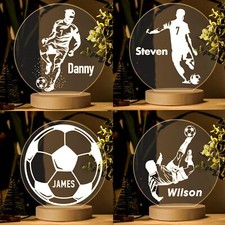 Personalised Football Night Light Color Changing LED Lamp Christmas Gift for Him