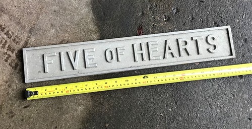 Vintage cast aluminium sign - cast,