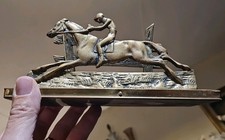Letter Rack Brass Racing Horse Jump  Jockey  Fence Early 20th Century