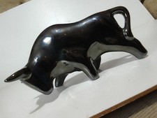charging bull, ceramic animal