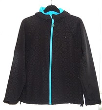 BLACK BLUE FLEECE LINED HOODED JACKET FROM BACKSWING SIZE 14