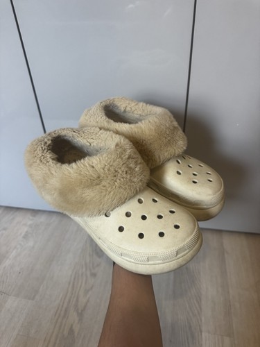 Crocs cream fleece fur lined - fur,