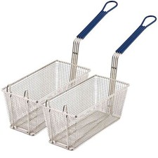 2 Commercial Fryer Frying Basket Chip Fish Deep Fat Takeaway 340x165x150mm