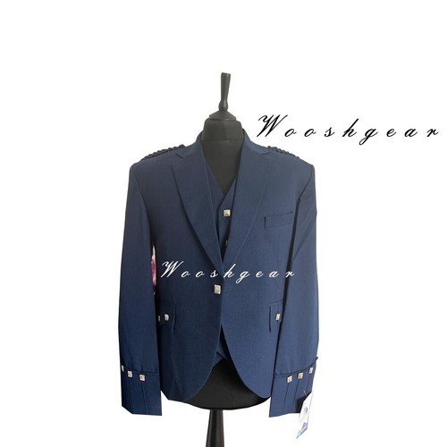 Argyle blue serge wool - blue, uk