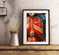 Vespa red scooter - scooter,