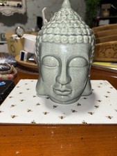 Thai Buddha 18cm Hand Ornament - Distressed Verdigris Green Glaze