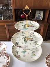 Vintage 3 Tier Royal Tudor China Cake Stand - South Pacific
