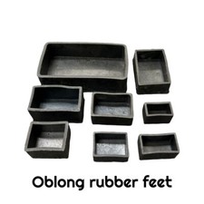 Oblong Rubber Black Feet,  Chair Table Furniture,  End Cover Caps 11 sizes